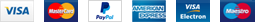 Visa, Mastercard, PayPal, American Express, Visa Electron, Maestro